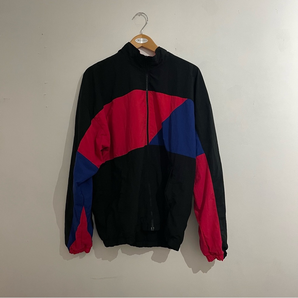 Vintage Black, Red, and Blue Windbreaker
